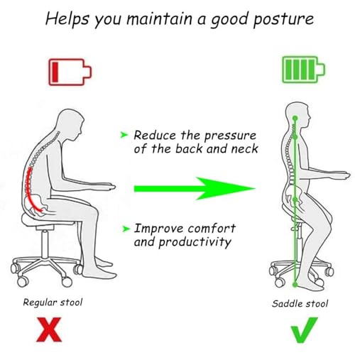 Antlu Cadeira de sela para corte de salão de spa e clínica de massagem, banqueta com rodinhas de alt