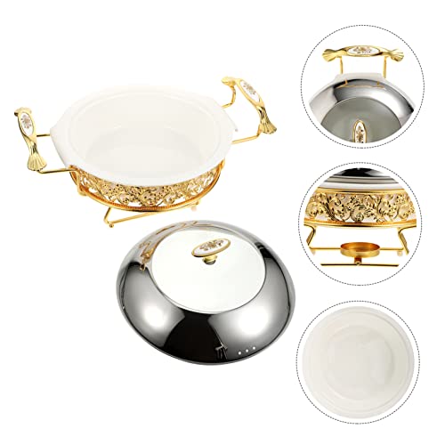 CIYODO 1 Conjunto De Fogão De Buffet Recipientes De Aço Inoxidável Com Tampas Descartáveis ​​Bandeja