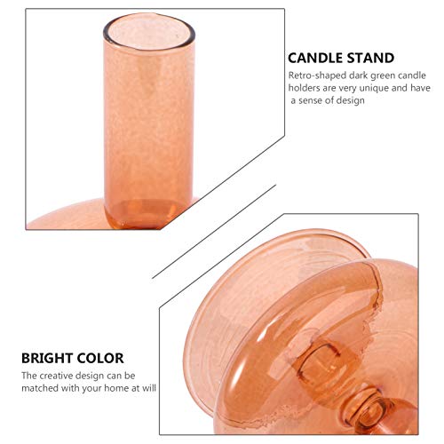Pretyzoom Clear Glass Candle Holders Glass Pillar Candle Vase Wedding Candlestick Decoration For Home Party Centerpieces Decorative (Brown) #TOP7