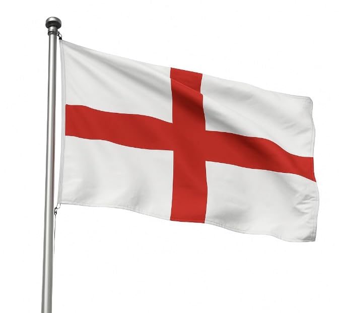 St George England Flag, English Cross of St George Flag, 3ft x 2ft, 90cm x 60cm, Double Sided with Brass Eyelets (6)