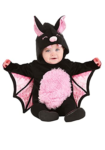Fun Costumes Infant Girl Bat Halloween Costume | Baby Pink Vampire Bat Hooded Bodysuit with Wings 0/3 Months