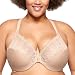 Glamorise Women's Plus Size Full Figure Front Close Lace T-Back Wonderwire Bra #1246, Cafe, 44DD