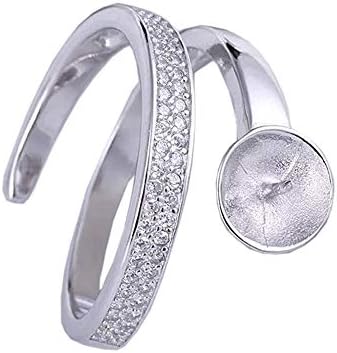 S925 Silver Ring Setting, Ring Blank Without Pearl, Jewelry DIY, Gift DIY image 3