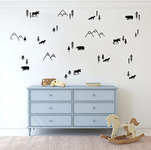 Vinilos Decorativos Montañas Animales Bosque Habitacion Niños miniatura 3