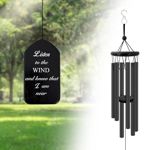 Image of Personalized Memorial Wind Chimes,Customized Large Wind Chime Outdoor,Metal Windchime Deep Tone,Custom Wind Chime in Loving Memory, Sympathy Gift After Loss of Mom Dad or Loved One
