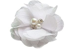 Pack of 12pcs Chiffon Flowers Ribbon Bows Appliques