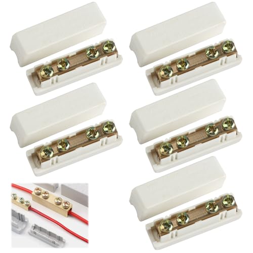 5 PCS de Regletas de Conexión 1000V 100A, Conectores de Cables Eléctricos, Bornes de Conexión para Conexiones Seguras, Conectores Robustos de Latón, Conectores de Cable para Hilos de 2,5 a 16mm²