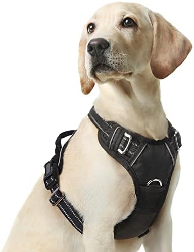 Dooradar Dog Harness for Large Dogs No Pull, No Choke Dog Harness Soft Padded, Adjustable Reflective Dog Vest with Handle Control, Suitable for Small Medium Large Dogs Training Walking, Black, Large