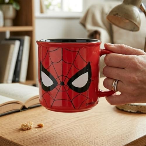 Image of Clay Craft Official Compatible with Marvel Spider-Man Face Print Mug | Premium Ceramic Coffee /Milk Mug, 400 ml | Superhero Gift for Kids & Adults | Microwave & Dishwasher Safe