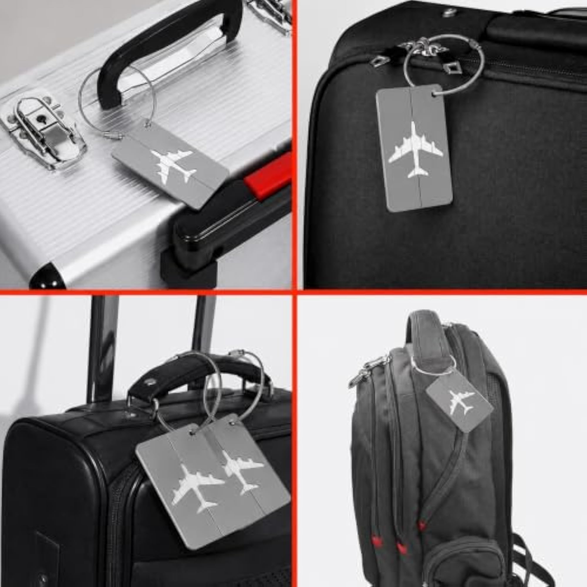 Travel Metal Luggage Tag and Combination Lock Set, Security