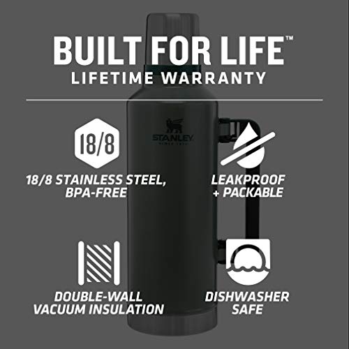 Stanley 10-07935-001 The Legendary Classic Bottle Hammertone Green 2.5Qt / 2.3L #TOP1