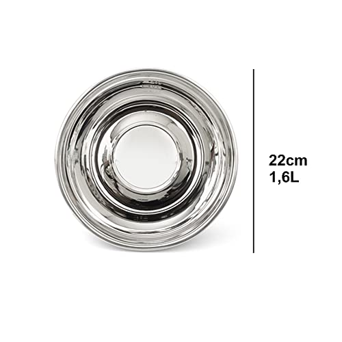 Tigela Bowl Graduado em Aço Inox de 22cm 1,6L