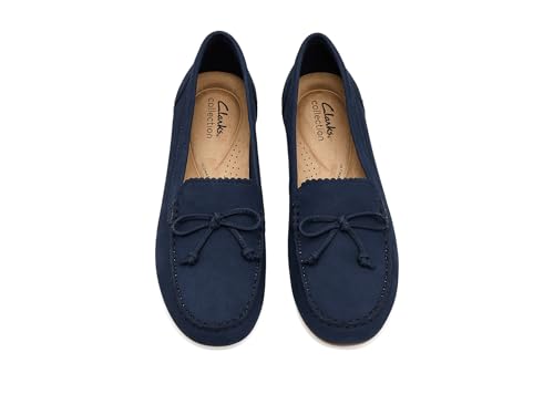 Clarks Clarks Women's Elliotte Sail Moc Loafer, Navy Nubuck, 8