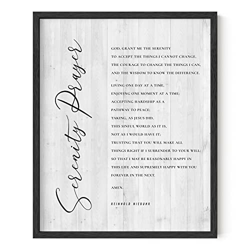 HAUS AND HUES Serenity Prayer Artwork - God Grant Me The Serenity Wall Decor, Bible Verse Art, Religious Gifts for Women (Unframed, 16x20)