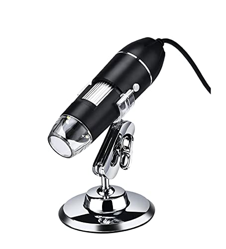 ASHLGQB USB Digital Microscope, Handheld Microscopes, Electron Microscope with Stand, Portable Pocket Microscope with 8 LED Lights, Lab Magnification Endoscope 1600X