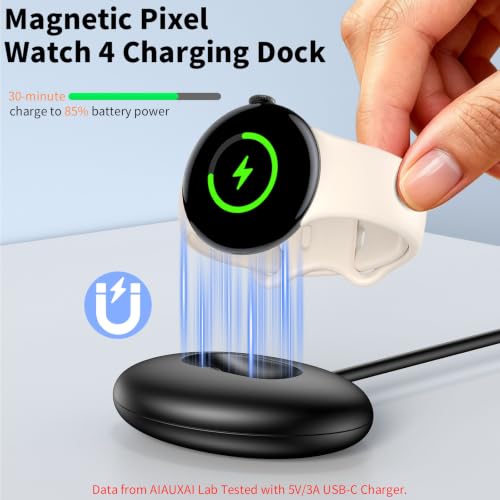 Image of Charger Cable for Google Pixel Watch 4,USB C Quick Charging Dock 3ft Only Compatible with Google Pixel Watch 4 (41mm /45mm) Connected Smartwatch Charger Cord Replacement Charging Cable,1M Black