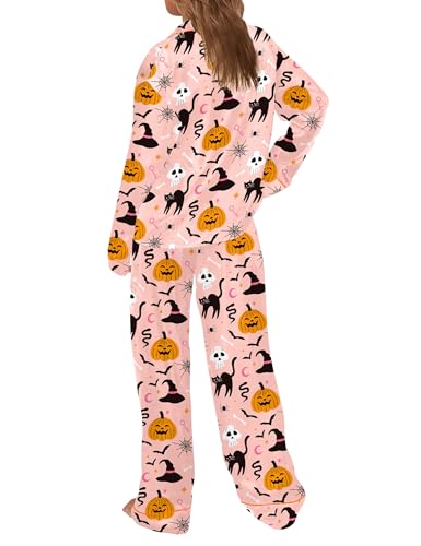 Image of SHESHOW Satin Pajamas Set for Women Set Long Sleeve Button Down Pjs Sets 2 Piece Loungewear Animal Sleepwear XS-XXL