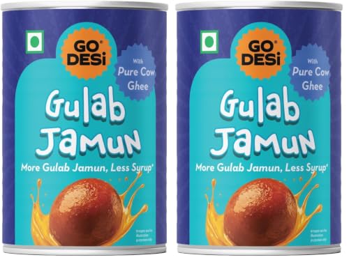 Image of GO DESi - Gulab Jamun | Made with Pure Cow Ghee | 9 pieces| 500 grams| Indian Mithai | Classic sweets | Sweets Gift Pack (Pack of 2)