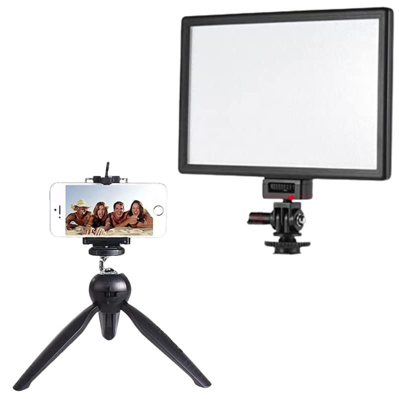 Rambot Light Box Light Pad Aluminium Frame Super Thin 6mm Touch Lock with YT-228 Mini Tripod Table Top Stand and Phone Mount, Compact, Travel Ready, Compatible with, Smartphones, Compact Cameras