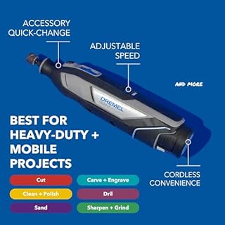Dremel 8240 Cordless Rotary Tool 12V 2Ah Lithium-ion Battery, Multitool Kit with 5 Accessories, Variable Speed 5.000-35.000 RPM and Quick Charge Time