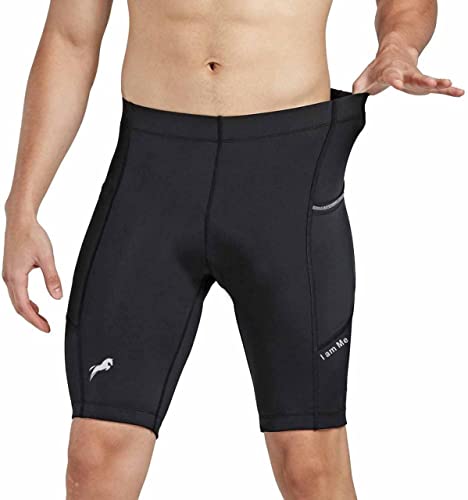 Image of JUST RIDER Gym Compression Men's Skin Tight Shorts with Mobile Pocket for Gym, Running, Cycling, Swimming, Basketball, Cricket, Yoga, Football, Tennis, Badminton & Many More Sports