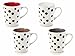 Tazze Colazione - Set 4 Mug Grandi a Pois in Ceramica smaltata bianca interno colorato – [ 4 x 350 ml ] , tazze da the tè e caffè , set colazione idee regalo famiglie e amici