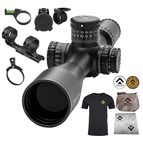 Arken Optics SH4 GEN2 4-16X50 Rifle Scope FFP MOA VPR Illuminated Reticle with Zero Stop 34mm Tube/Combo Pack