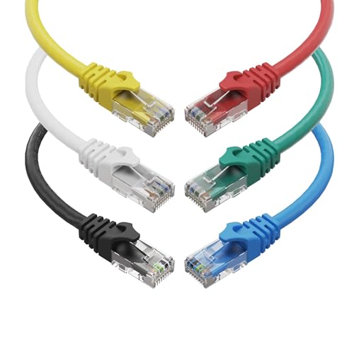 Cat6 Ethernet Cable 3 Feet (6 Pack) LAN, UTP Cat 6, RJ45, Network Cord, Patch, Internet Cable- 3 ft