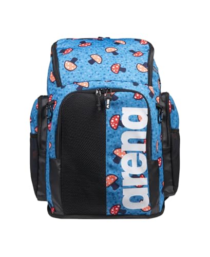 Image of ARENA Spiky III Backpack 45 Swimming Athlete Sports Gym Rucksack Large Training Gear Equipment Swim Bag for Men and Women, 45 Liters, Mushrooms
