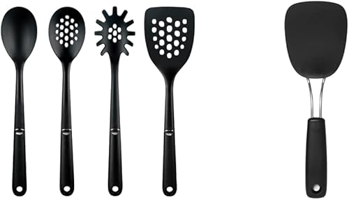 Vista 12 de OXO Good Grips - Juego de herramientas de nailon de 4 piezas y pelador giratorio Good Grips