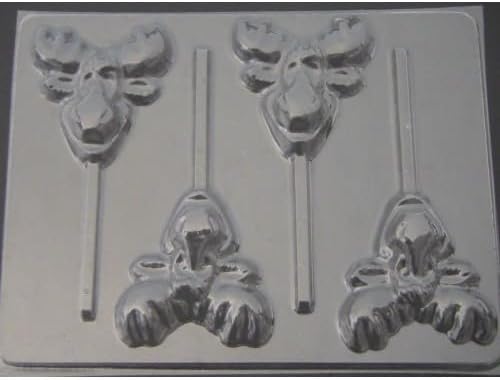 Molde de paleta de caramelo de chocolate con cara de alce