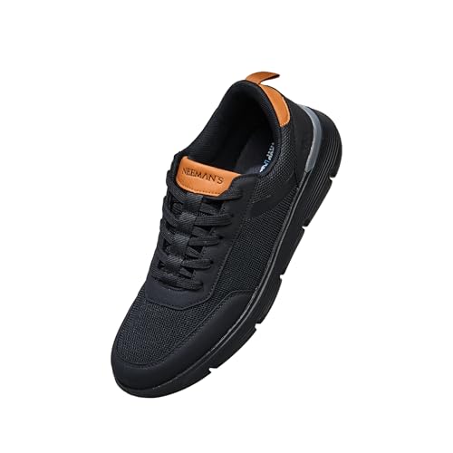 Image of Neeman's Melange Dress Sneakers for Men | Breathable Mesh & Faux Leather Upper | Lightweight EVA Sole with Natural Rubber | Stylish Lace-Up Sneakers for Travel & Everyday Casual Comfort
