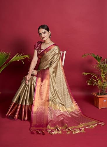 Image of Avantika Fashion Women's Woven Cotton Silk Art Silk Banarasi Saree With Blouse Piece