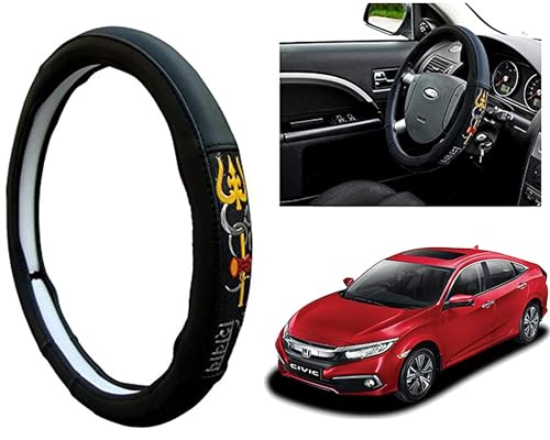 Image of Chromium Om Namah Shivay Car Steering Cover for Honda Civic Pack of 1
