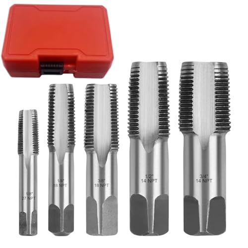 Juego de machos de roscar - 5 piezas de machos de roscar manuales para instalaciones sanitarias, herramienta de corte de precisión para mecánicos con aplicación versátil