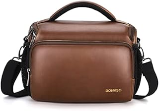 DOMISO Camera Bag Case Waterproof Anti-Shock Shoulder Bag,Brown