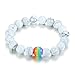 Nanafast LGBT Gay Rainbow Relationship Bracelet Couple Matching Pride Bead Bracelets Rope Bangle White