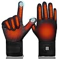 Heated Gloves for Men Women, Electric Heated Gloves with 3200mAh Rechargeable Battery, Lightweight Hand Warmers for Winter, Skiing, Motorcycle, Hunting, Cycling (Black, X-Large)