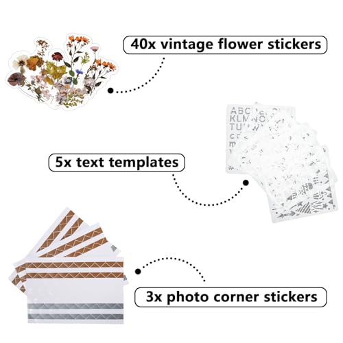 Vienrose 8x8 Inch Scrapbook DIY Small Hardcover Kraft White Pages Scrapbook Photo Album Linen Cover Scrap Book Photo Albums Scrapbooking Supplies Kit for Couple Family Wedding Travel by Vienrose - Used condition - Image 5