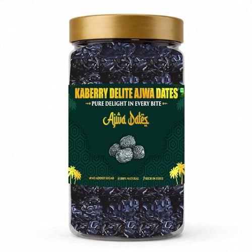 Kaberry Premium Saudi Ajwa Dates - 250g | Khajoor | Khajur Dry Fruits | No Added Sugars Dry Dates | Pack of 1