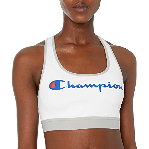 Champion Women's Absolute Workout Sports Bra Bra, White/ice Glaze Heather, X Small
