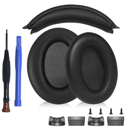 Aiivioll XM3 Ersatzset für Sony WH-1000XM3 (WH1000XM3) Ohrpolster & Kopfbügel | Ersatzteile zur Reparatur/Auffrischung von Over-Ear-Kopfhörern (Schwarz)