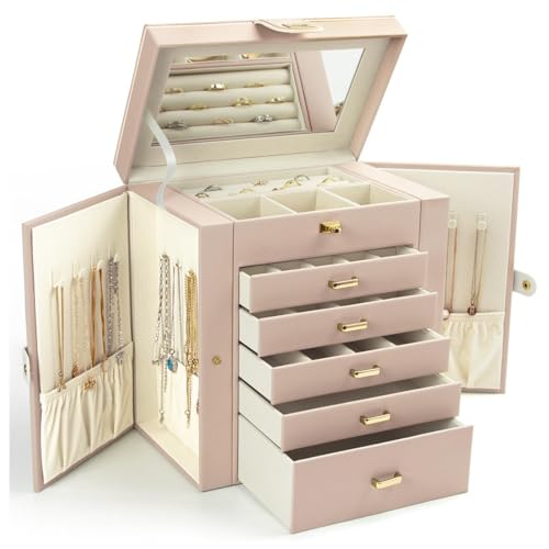 KAMIER Jewelry Box for Women, 6-Layer La…
