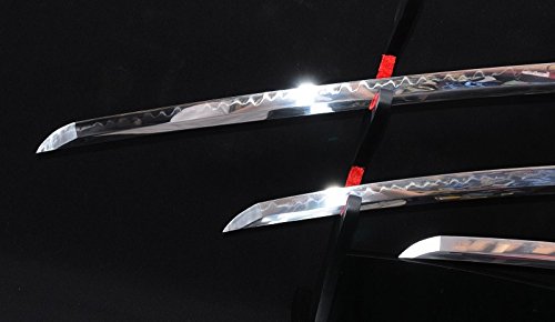 Lyuesword Hand Forged Japanese Clay Tempered Katana Wakizashi Tanto Set 3 Piece Real Cut #TOP2