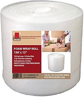 UBOXES Foam Wrap Roll - 12" Wide x 150 feet - 1/16"