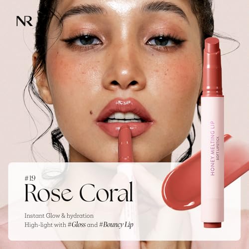 The 12 Best Everyday Lip Colors for Fair Skin That Actually Flatter Women Over 50 14 Nature Republic HONEY MELTING LIP (19 ROSE CORAL) SOFT LIP STICK, Hydrating Gloss, Moisturizing balms, Sheer tint, Shine & Nude, Glowy Finish, korean make up, Stocking Stuffers