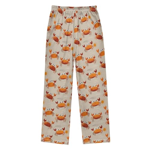 Pattern Of Cartoon Crabs Pajama Lounge Pants with Pockets Sleepwear Soft Elastic Waist PJ Bottoms 6-14 Years2