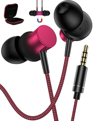 3.5mm Wired Earbuds Noise Isolation in Ear Earphones with HD Mic 3.5mm Headphone Plug for Students