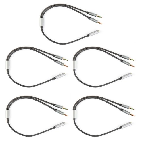 Adaptador de Conector Hembra 3.5mm a Doble Conector Macho Trenzado Yinyoo