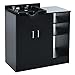Salon Shampoo Station with Bowl, Freestanding Rolling Cabinet with Storage Shelves and Towel Rack, All-in-One Mobile Hair Wash Unit for Salon, Spa, Barbershop Organization, Black